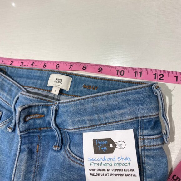River Island Molly Denim Jeans Blue - Women's Size 8 - Picture 8 of 9